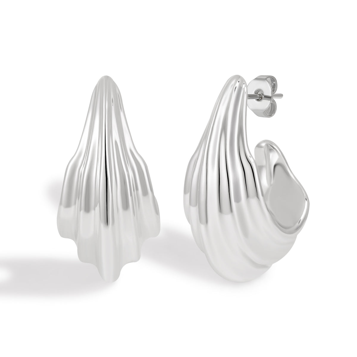 Intricate Woven Pattern Teardrop Shaped Earrings with Basket Weave Texture