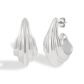 Intricate Woven Pattern Teardrop Shaped Earrings with Basket Weave Texture
