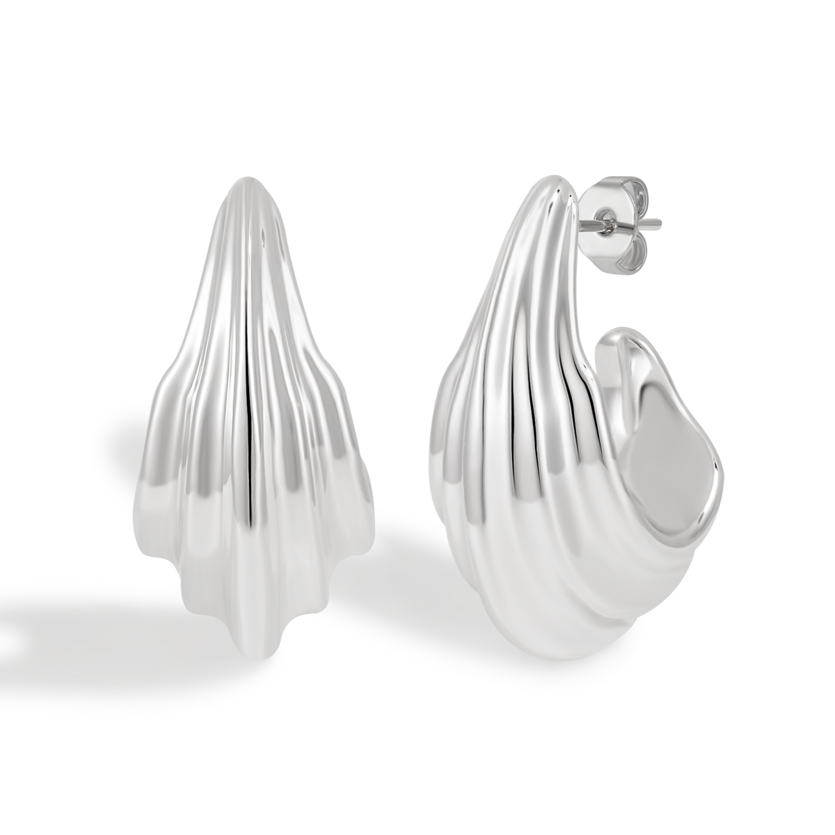 Intricate Woven Pattern Teardrop Shaped Earrings with Basket Weave Texture