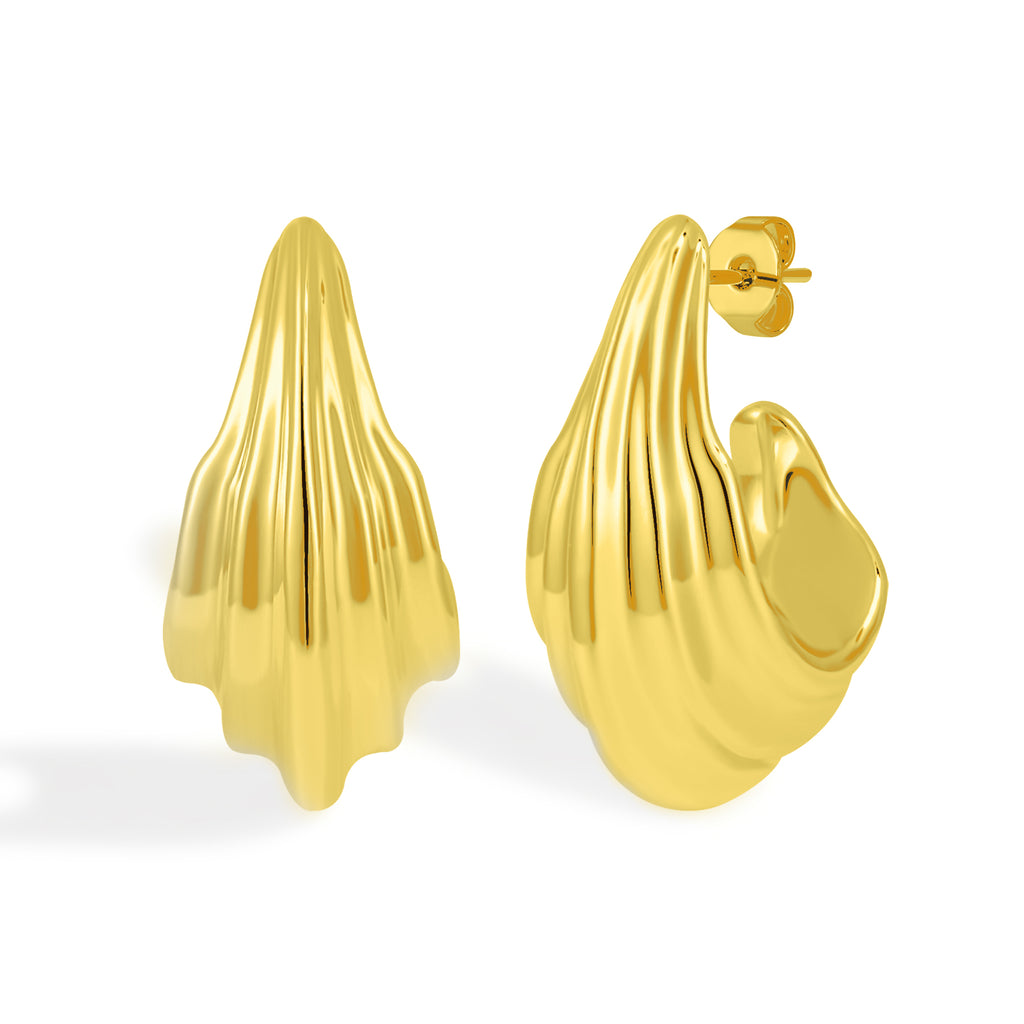 Intricate Woven Pattern Teardrop Shaped Earrings with Basket Weave Texture