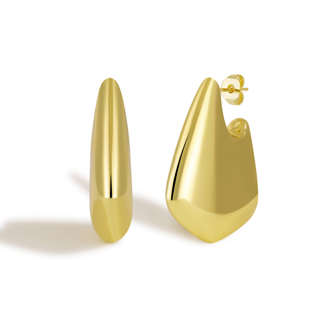 Minimalist Simple Heart Silhouette Outline Earrings with Clean Design