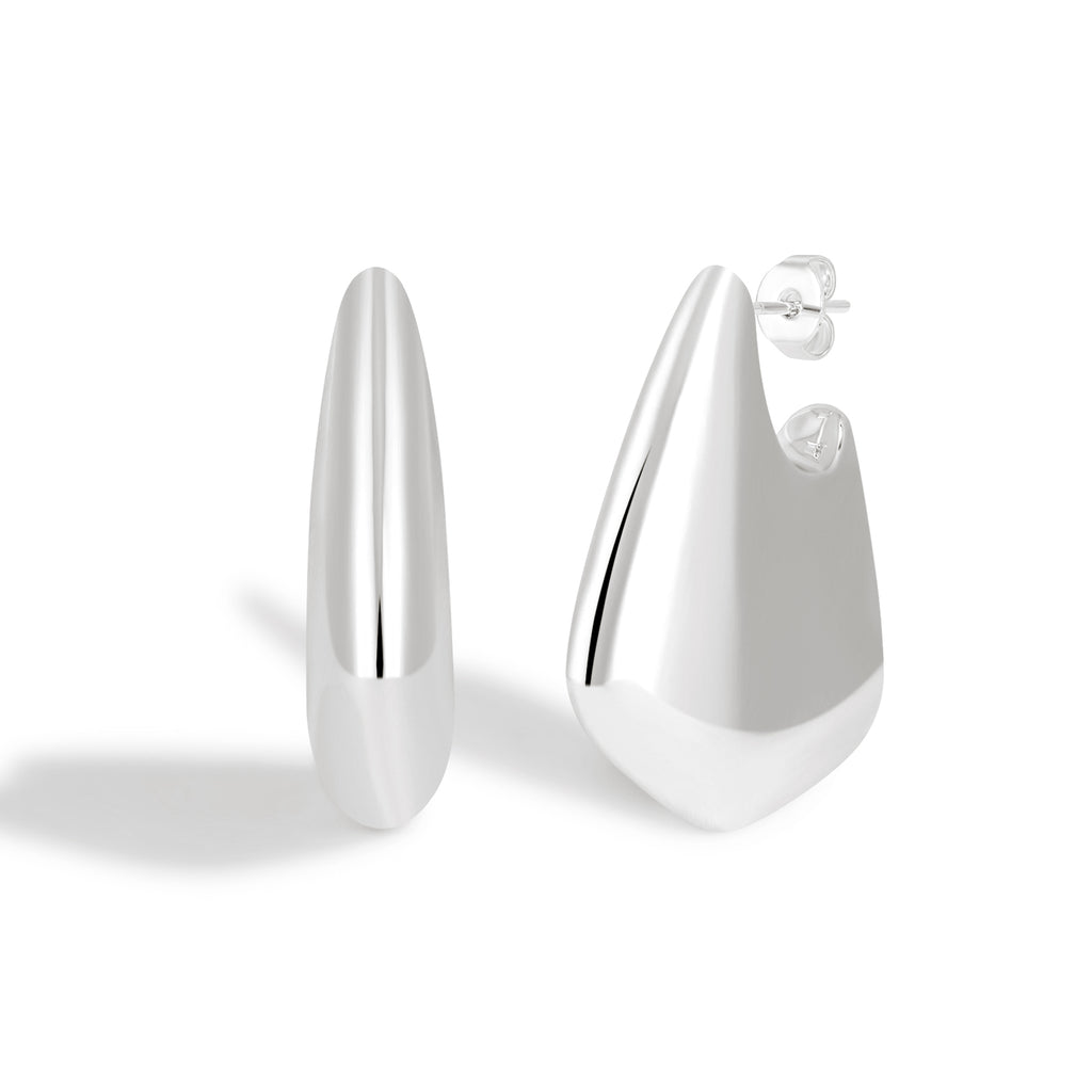 Minimalist Simple Heart Silhouette Outline Earrings with Clean Design