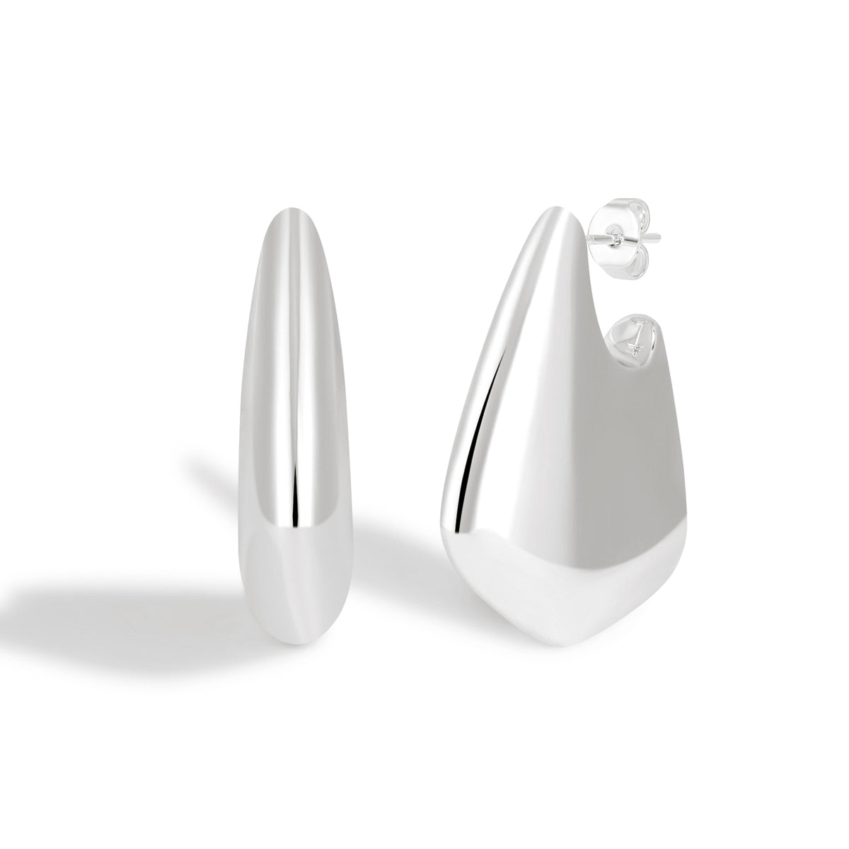 Minimalist Simple Heart Silhouette Outline Earrings with Clean Design