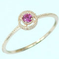 Pink CZ Lace 925 Sterling Silver Hallow Ring  US 6