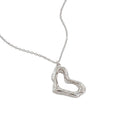 Irregular Hollow Heart 925 Sterling Silver Necklace