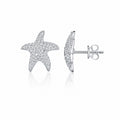 Ocean Star Shaped Sapphire Set in 925 Sterling Silver Stud Earrings