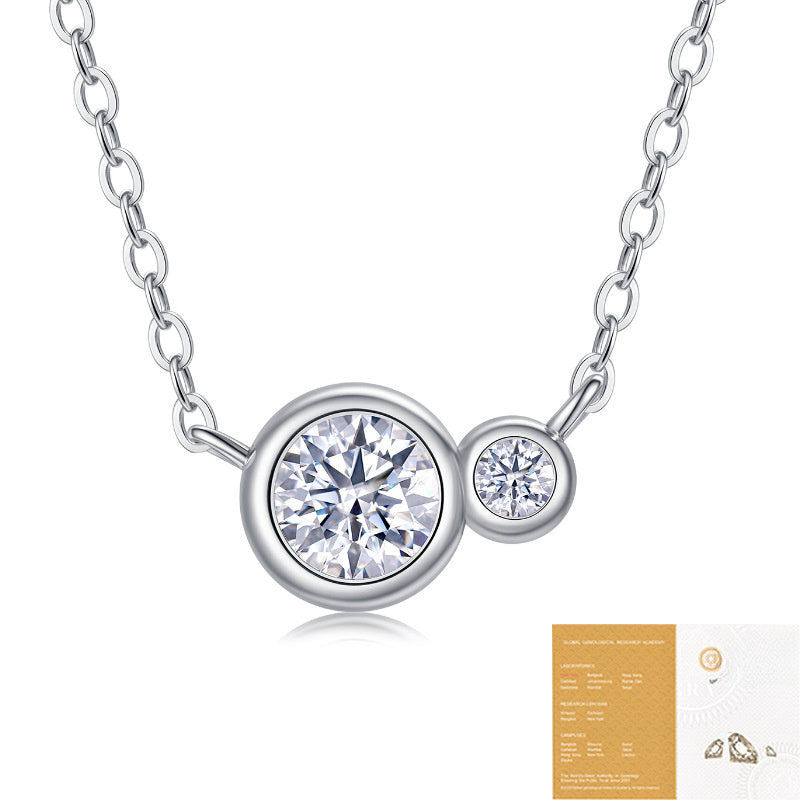 Elegant Moissanite Geometric Design 925 Sterling Silver Pendant Necklace