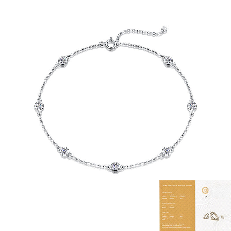 Elegant Moissanite Geometric Star Design S925 Sterling Silver Fashion Bracelet