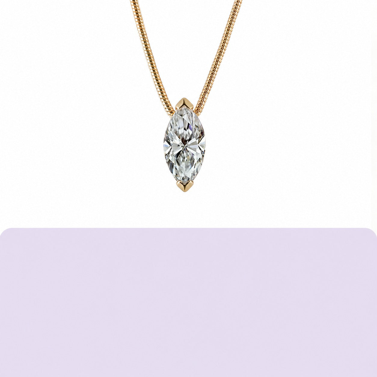Marquise Moissanite Pendant  925 Sterling Silver Collarbone Necklace