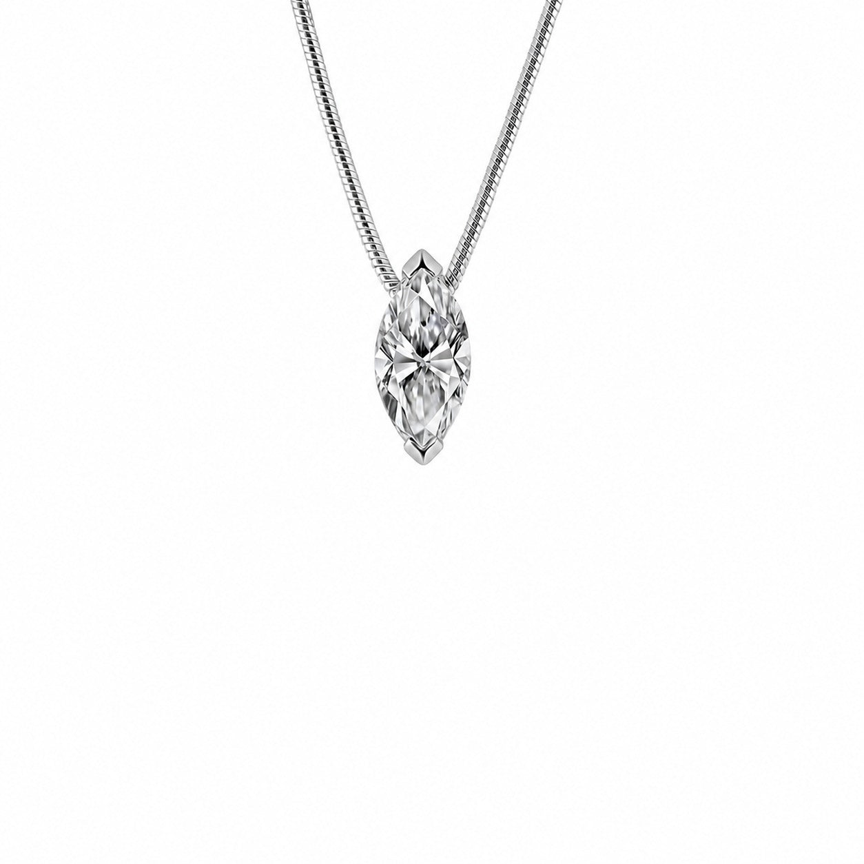 Marquise Moissanite Pendant  925 Sterling Silver Collarbone Necklace