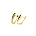 Fashion U Shape CZ 925 Sterling Silver Hoop Earrings