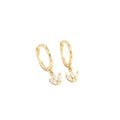 Beautiful CZ Flowers 925 Sterling Silver Hoop Earrings