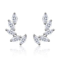Beautiful CZ Leaves 925 Sterling Silver Studs Earrings