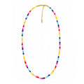 Boho Rainbow Glass Seed Beads Tiny Near Round Freshwater Pearl Beaded Adjustable Fine Jewelry Gift Holiday Beach Music Festival Daily Party 925 Sterling Silver Necklace