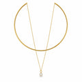 925 Sterling Silver Multi Wear Layered Open Choker Elegant Pearl Drop Pendant Collar Necklace