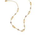 Multicolor Round Spinel Geometric Station Necklace in 925 Sterling Silver