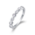 Moissanite Evil Eye Marquise and Bezel Band Ring in 925 Sterling Silver