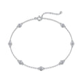 Round-Cut Moissanite Bezel Station Bracelet in 925 Sterling Silver