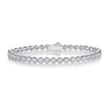 Round Moissanite Bezel-Set Tennis Bracelet in 925 Sterling Silver