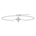 Round-Cut Moissanite Floral Cluster Station Bracelet in 925 Sterling Silver