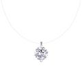 Round-Cut Moissanite Floating Solitaire Pendant Necklace in 925 Sterling Silver