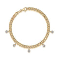 Round Moissanite Bubble Cuban Link Bracelet in 925 Sterling Silver