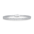 Round-Cut Moissanite Bezel-Style Tennis Bracelet in 925 Sterling Silver