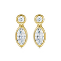 Marquise-Cut Moissanite Dangle Stud Earrings in 925 Sterling Silver