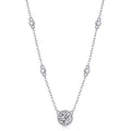 Round-Cut Moissanite Bezel Station Necklace in 925 Sterling Silver