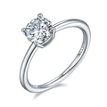 Round-Cut Moissanite Classic Solitaire Engagement Ring in 925 Sterling Silver
