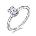 Oval-Cut Moissanite Classic Solitaire Ring in 925 Sterling Silver