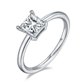 Princess-Cut Moissanite Solitaire Engagement Ring in 925 Sterling Silver