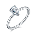 Pear-Cut Moissanite Classic Solitaire Engagement Ring in 925 Sterling Silver