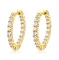 Round-Cut Moissanite Inside-Out Hoop Earrings in 925 Sterling Silver