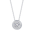 Round-Cut Moissanite Bubble Bezel Pendant in 925 Sterling Silver