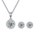 Round-Cut Moissanite Halo Stud Earrings in 925 Sterling Silver