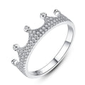 Beautiful CZ Crown 925 Sterling Silver Ring Women