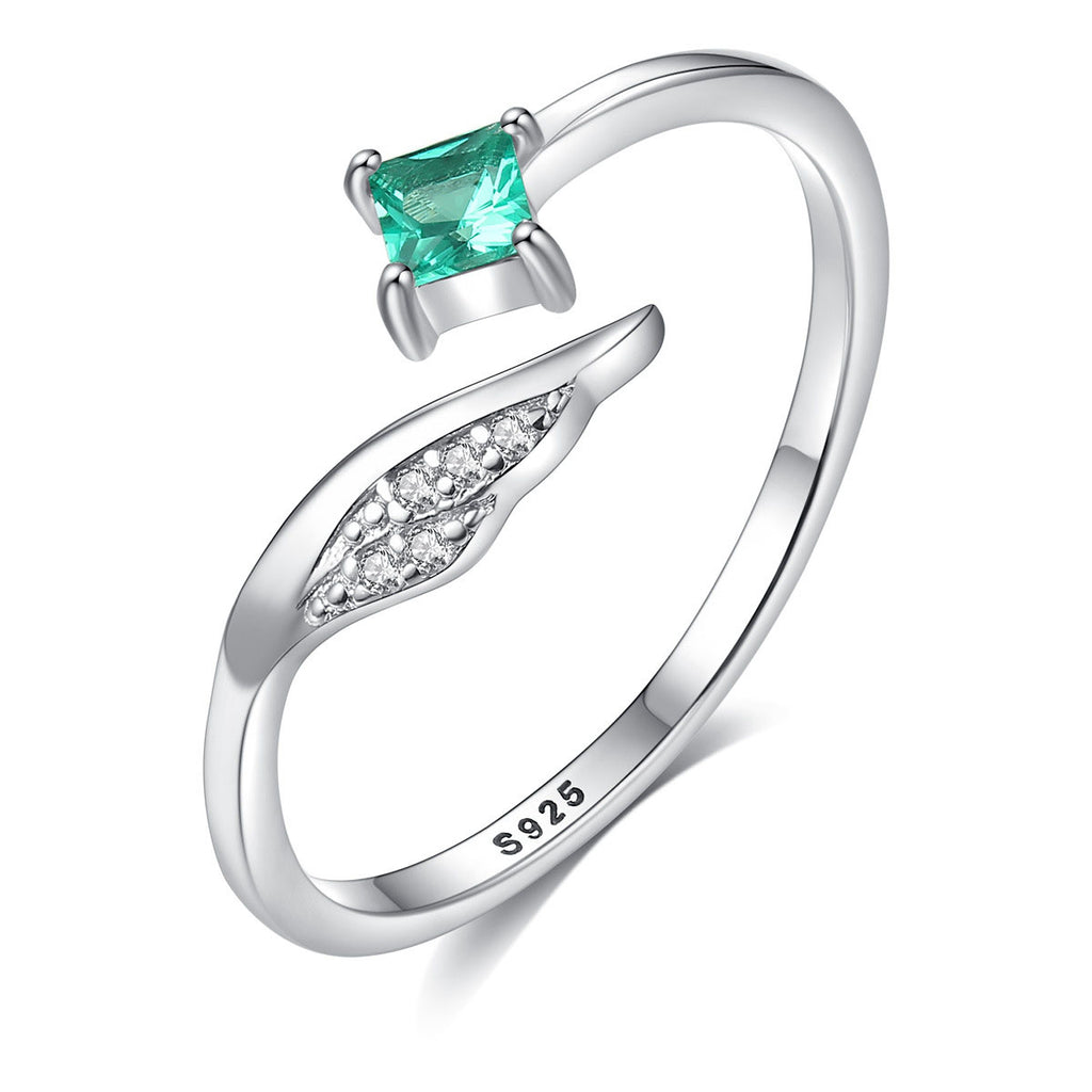 Elegant CZ Wing 925 Sterling Silver Adjustable Ring