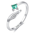 Elegant CZ Wing 925 Sterling Silver Adjustable Ring