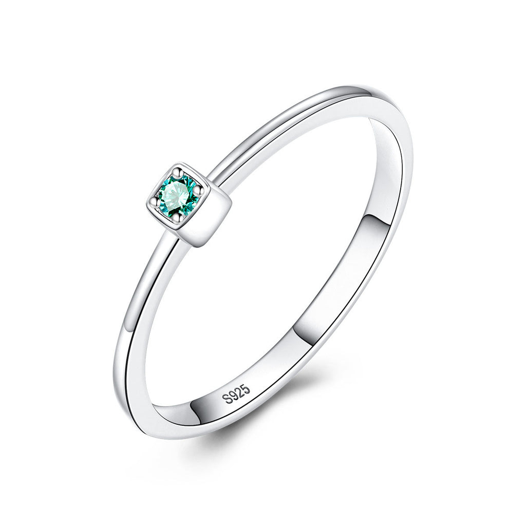 2019 Hot Sale CZ Square 925 Sterling Silver Ring