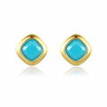 Geometry Blue CZ Rhombus 925 Sterling Silver Stud Earrings
