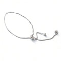 Pure Metal Minimalist Sliding Box Chain Bracelet S925 Sterling Silver Smooth Bead Adjustable Drawstring Bracelet