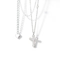 Religious Cross Cubic Zirconia 925 Sterling Silver Necklace