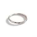 Cubic Zirconia Irregular Wavy Slim S925 Sterling Silver Vintage Textured Minimalist Delicate Stacking Ring