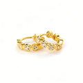 Cubic Zirconia Round Bezel Set Huggie Hoop Earrings In 925 Sterling Silver With Silver Or Yellow Gold Finish Minimalist Shining Elegant Fashion Earrings