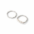 Minimalist S925 Silver Polished Irregular Chip Texture Stacking Fashion Beaded Ring
