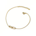 Cubic Zirconia Oval Link Chain Bracelet In 925 Sterling Silver With Silver Or Gold Tone Finish Minimalist Interlocking Paperclip Style Adjustable Daily Wear Fashion Jewelry For Women
