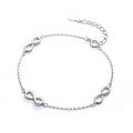 Infinity Symbol Pure Metal S925 Sterling Silver Chain Anklet Bracelet