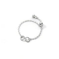 Pure Metal Infinity Symbol Sliding Bead Silver S925 Sterling Silver Adjustable Ring