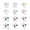 Personalized Birthstone Women Dainty Multi Shape CZ Stones 18K Gold Plated 12 Birthstone Earrings